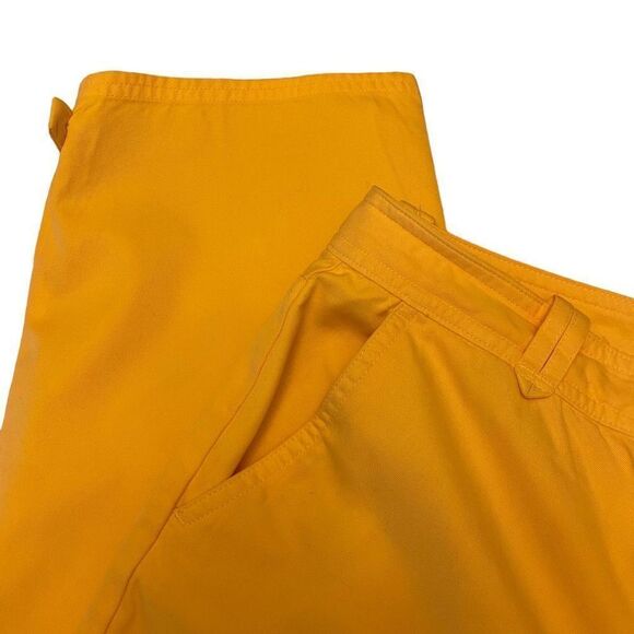 Talbots Pale Yellow Cropped Pants with Button Hem Size 12 Petite - Picture 7 of 16
